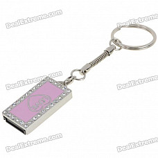 Fashion USB 2.0 Love Pattern Flash Drive Memory Disk - Silver + Pink (8G)