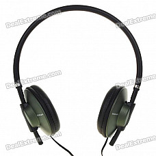 Stylish Stereo Headphones Headset Earphones - Army Green (3.5mm Jack/1.2m Cable)