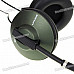 Stylish Stereo Headphones Headset Earphones - Army Green (3.5mm Jack/1.2m Cable)