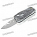 Wolf Pattern Butane Jet Torch Lighter with Folding Knife