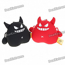 Mini Devil Figure Toy with Suction Cups - Black + Red (Pair)