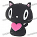 Mini Cat Couple Figure Toy with Suction Cups - White + Black (Pair)