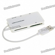 USB 2.0 XD/SD/MS/M2/TF SDHC Card Reader - White (Max. 8GB)