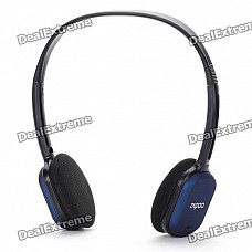 Genuine Rapoo H1080 2.4GHz Wireless Headphone with Microphone & USB Receiver - Black + Blue
