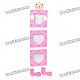 Cute Bear 3-Picture Wooden Hanging Photo Frame - Pink (8*7cm)