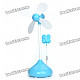 Cute Four-Leaf Clover Shaped USB/3xAAA Powered 4-Blade Cooling Desk Fan - Color Assorted