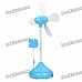 Cute Four-Leaf Clover Shaped USB/3xAAA Powered 4-Blade Cooling Desk Fan - Color Assorted