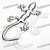 Gecko Style Metal Sticker - Silver
