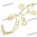 Gecko Style Metal Sticker - Golden