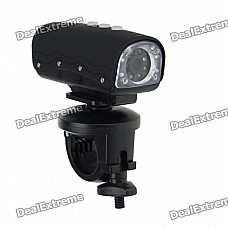 RD32 5.0 Mega Pixels HD 720P Waterproof Action Video Camera with 8-LED Night Vision - Black (TF)