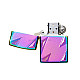 Metallic Oil Lighter with Rainbow and Lightening Design