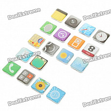 Iphone App Icon Fridge Magnets Set - Style/Color Assorted (18-Piece Set)