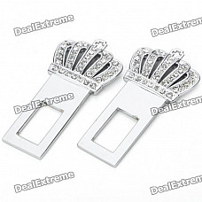Stylish Crown Universal Stainless Steel Safety Seat Belt Buckles (Pair)