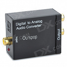 OURSPOP Digital Toslink Coaxial to L/R Analog Audio Converter