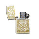 Metallic Oil Lighter with Golden Line Stained Glass Design