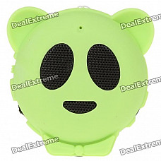 Mini Cute Panda Style USB Rechargeable MP3 Music Speaker with TF Slot - Green