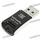 Ultra-Slim USB 2.0 TF/Micro SD Card Reader w/ Cell Phone Strap - Black (Max 32GB)