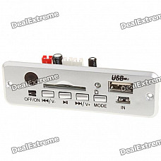 MP3 Hardware Decoder w/ Remote Controller/USB/Mini USB/SD Slot - Silver (3.7V)