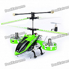 Rechargeable 4-CH R/C Helicopter w/ Gyroscope - Green + Black (IR Remote/6 x AA)