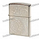 Genuine Zippo Flowers Pattern Fuel Copper Fluid Lighter - Silver