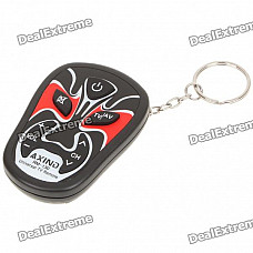 Chinese Opera Mask Style Universal TV Remote Controller with Keychain - Black (2xLR44)