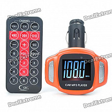 1.5" LCD Car MP3 Music Speaker FM Transmitter with USB/SD/TF Slot/Remote Controller - Orange