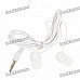 Stylish In-Ear Earphone for MP3/MP4/Cell Phone - White (3.5MM Jack)