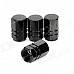 M12(12mm) Universal Fashion Car Tire Valve Caps - Black (4-Piece Pack)