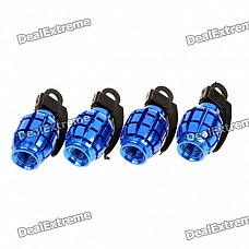 Universal Cool Grenade Shaped Car Tire Valve Caps (4-Piece Pack)