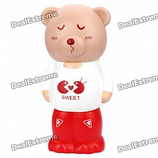 Cute Bear Toy Detachable Coin Bank - White + Red + Brown