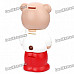 Cute Bear Toy Detachable Coin Bank - White + Red + Brown