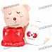 Cute Bear Toy Detachable Coin Bank - White + Red + Brown