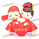 Cute Resin Bride and Bridegroom Toy Doll