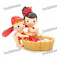 Cute Chinese Style Couple's Resin Display Toy Doll - Washing Cloth