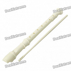 ABS Recorder Instrument Toy w/ Cleaning Stick - White