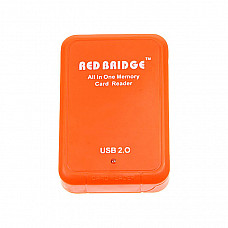 USB 2.0 All-in-One Orange Color Card Reader(Square Shape)