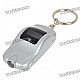 Mini Car Shaped 0.6" LCD Digital Tire Pressure Gauge Keychain - Silver (1*CR2032)