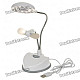USB/3xAAA Powered Flexible Neck 12-LED Super Bright White Light Desktop Lamp with Cooling Fan