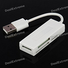 Cute Smile USB 2.0 SD/Mini SD/MS/M2/TF SDHC Card Reader - White (Max. 16GB)