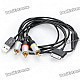 Premium USB TV/AV Composite Cable for Samsung P1000 - Black (144CM-Cable)
