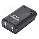 USB Rechargeable "4800mAh" Battery with USB Charging Cable for Xbox 360 Controller - Black