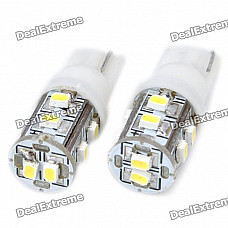 T10 0.8W 55LM 10x3020 SMD LED Car White Light Bulbs (Pair)