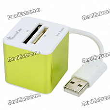 Stylish USB 2.0 XD/SD/MS/M2/TF SDHC Card Reader - White + Green (Max. 32 GB)