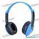 Hi-Fi Stereo Headset with Microphone and Volume Control - Black + Blue (200CM Cable)