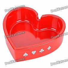 Unique Poker Suit Style Melamine Ashtray - Heart