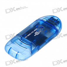 Blue USB 2.0 SD/MMC Memory Card Reader