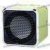 1.4" LCD Mini USB Rechargeable MP3 Player Speaker w/ Alarm Clock/TF/USB/Line In/3.5mm Jack - Green
