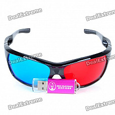 USB Worldwide Internet TV & Radio Stations Player Dongle with 3D Glasses