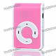 USB Rechargeable Screen-Free MP3 Player with TF Slot/3.5mm Audio Jack/Clip - Pink