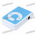 USB Rechargeable Screen-Free MP3 Player with TF Slot/3.5mm Audio Jack/Clip - Blue